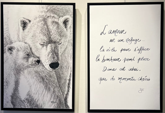Maman ours polaire et L'amour est un refuge Sandra Léveillé Atelier de mes pensées