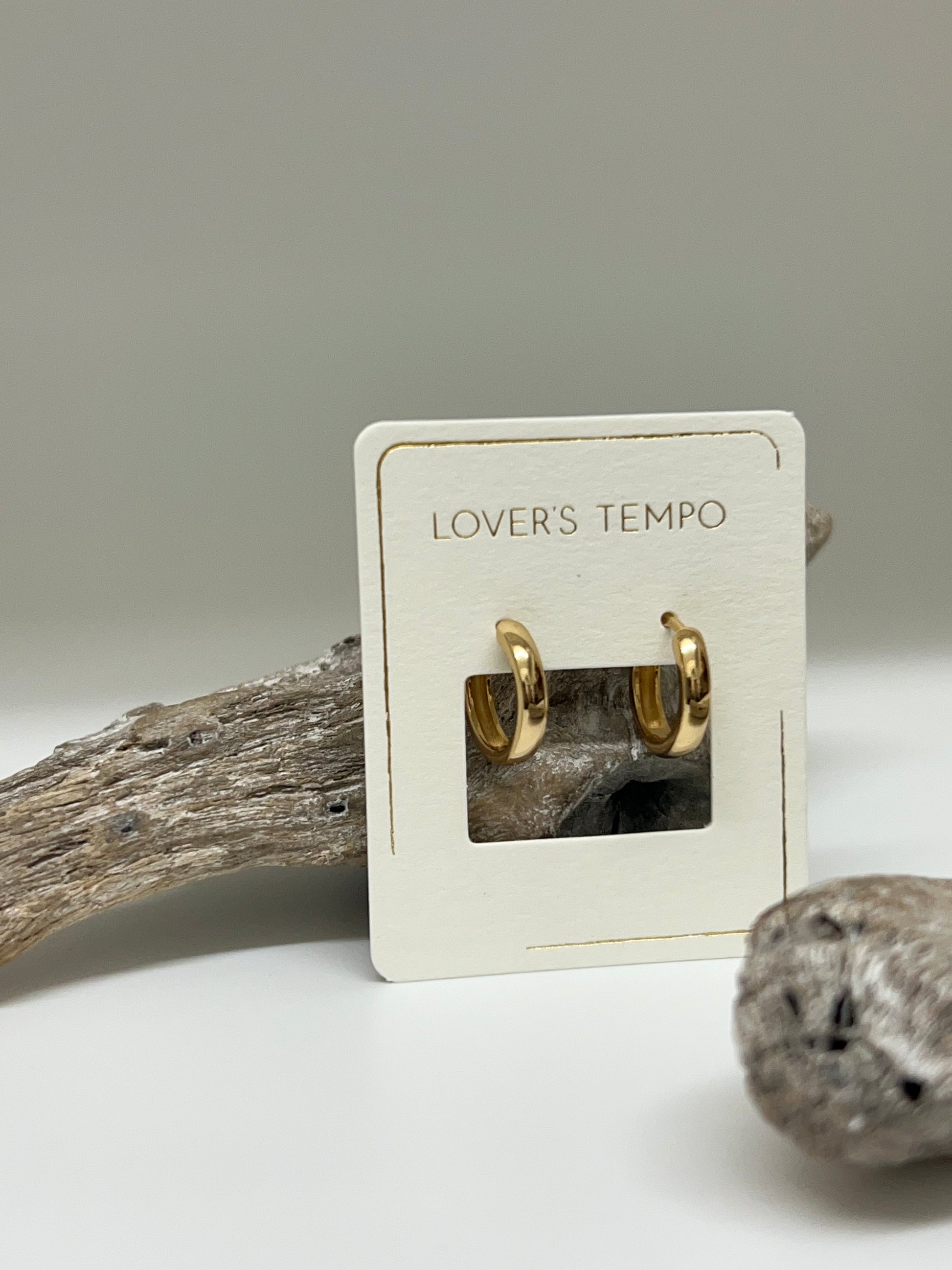 Boucles d'oreilles créoles Core 15 mm de Vancouver Lovers Tempo 1DF-SP23012-GLD Lovers Tempo   