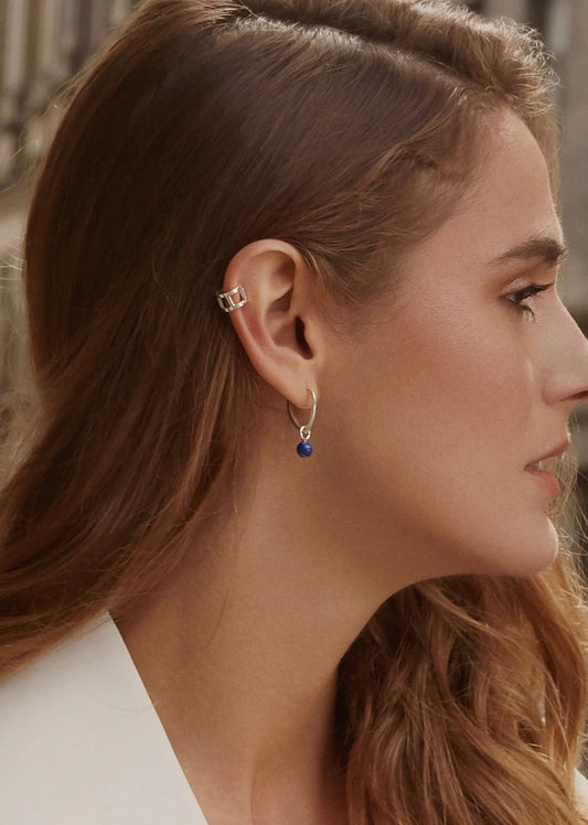 Bonita - Boucles d’oreilles anneaux avec Lapis-Lazuli Fait main à Montréal