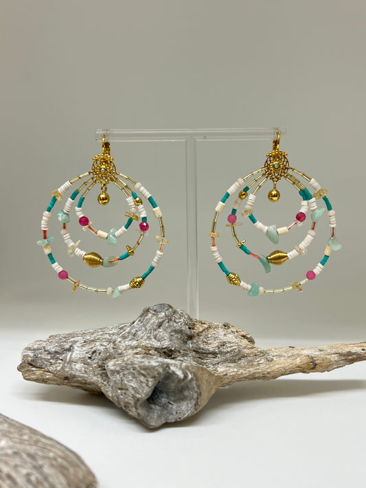 Emily boucles d'oreilles avec Pierres semi-précieuses Franck Herval 12-68466