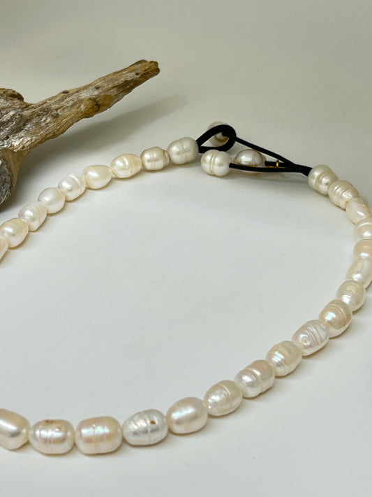 Collier en Perles d'eau douce baroque Fait main en France