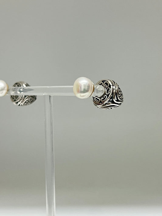 Boucles Tribal Perles Argent 925  Fait main par Artisans de l'Indonésie