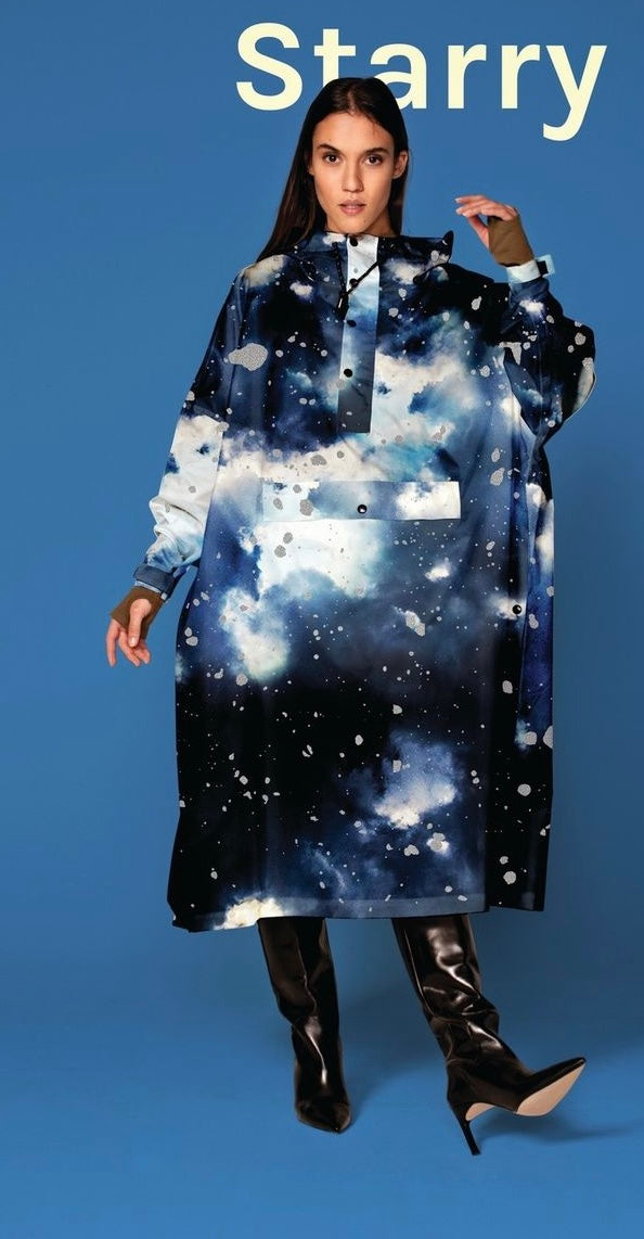 Nuit étoilé Poncho Imperméable 100% Polyester recyclé