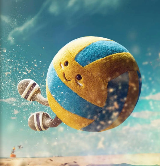 Amuseables Sports Beach Volleyball, peluche dessinée à Londres Jellycat AS2VB