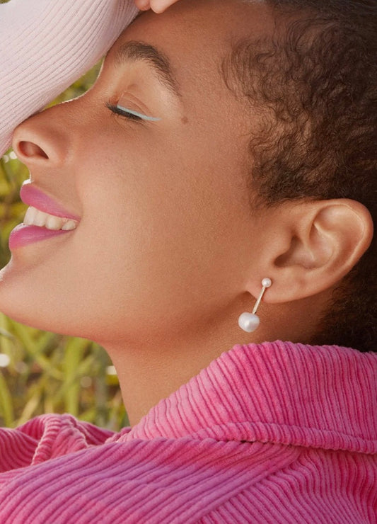 Alma boucles d'oreilles perles d'eau Fait main à Montréal Véronique Roy Alma