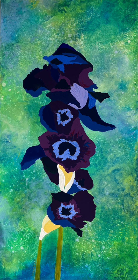 Iris Peinture Acrylique sur toile Javie Munoz