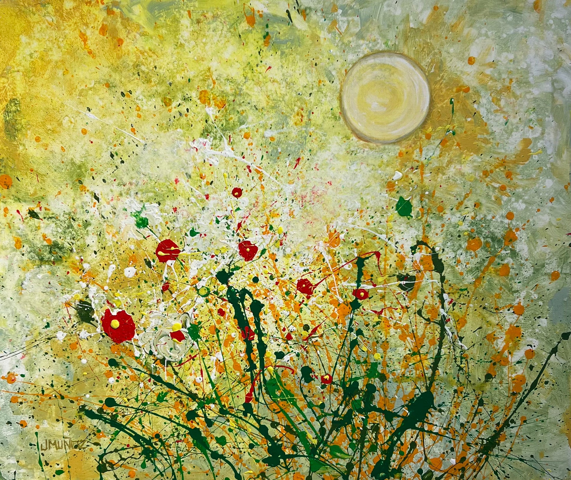 Fleurs Offertes Peinture Acrylique sur toile Javie Munoz