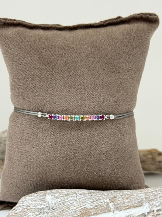 Bracelet argent 925 Zircon multi color Kurshuni&nbsp; RNK1165-4