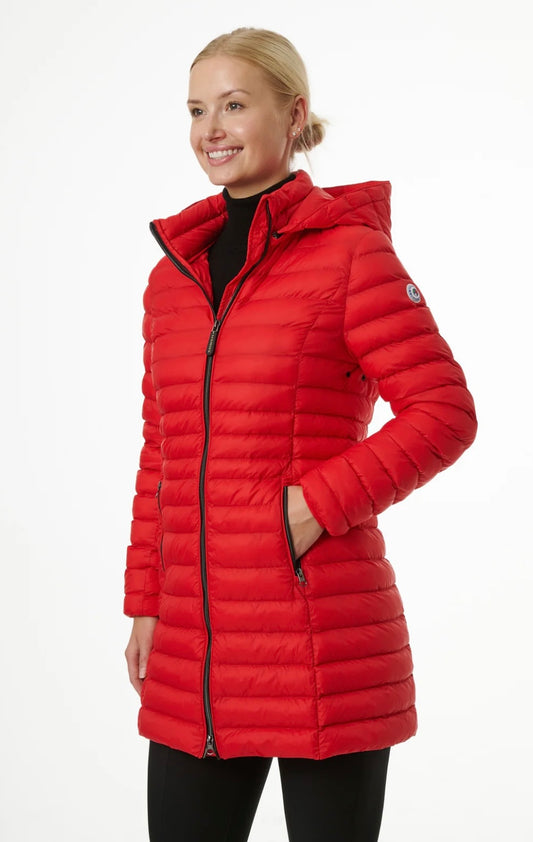 Julie Chili red Manteau vegan Eleven Elfs design Julie Chili red