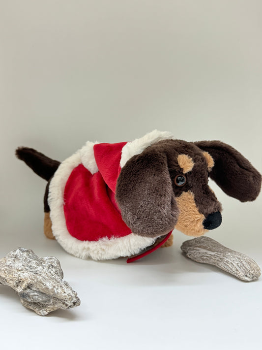 Chien saucisse Otto pour l'hiver, peluche dessinée à Londres Jellycat OT3FSD