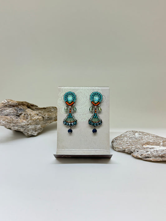 Boucles d'oreilles bleues, Moonlight, Nadia fabriquée au Moyen-Orient