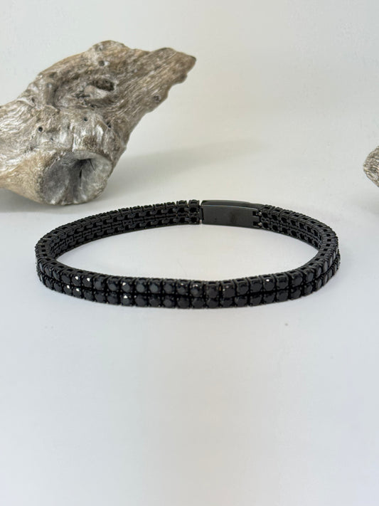 Bracelet Acier inoxydable et Zircon noir AS-B484BK dessiné à Montréal