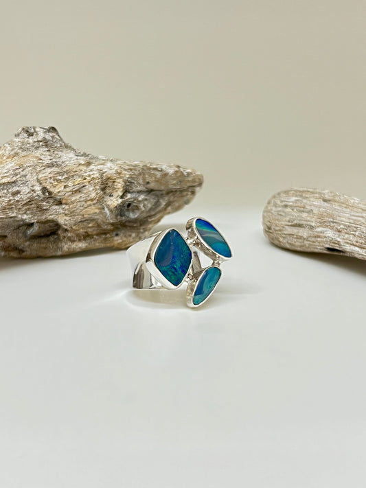 Bague Argent 925 & Opal de feu Dessinée par Carole Morand