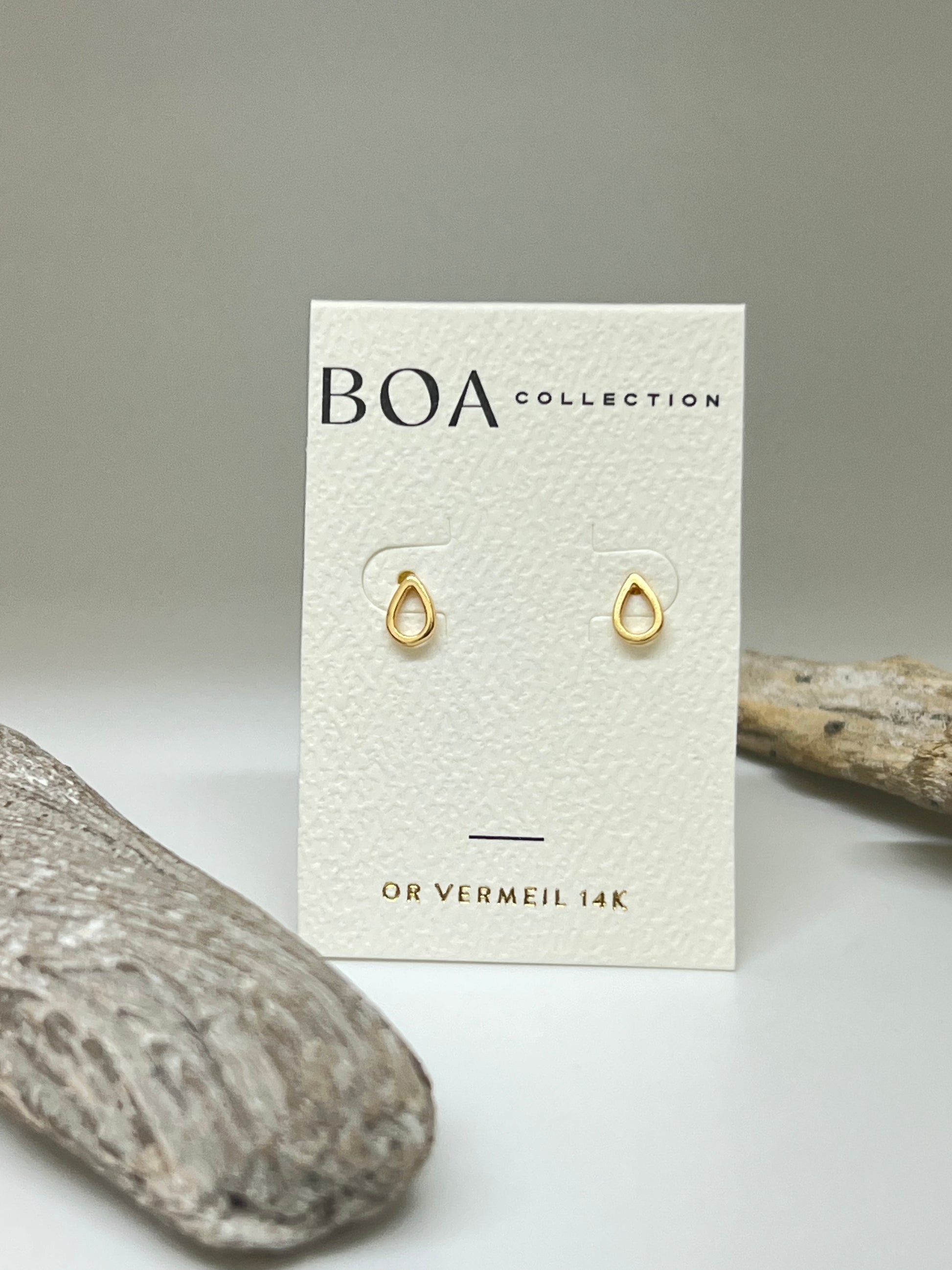 Boucles d'oreilles Pani vermeil 14 carats Dessiné à Montréal par Boa Bijoux