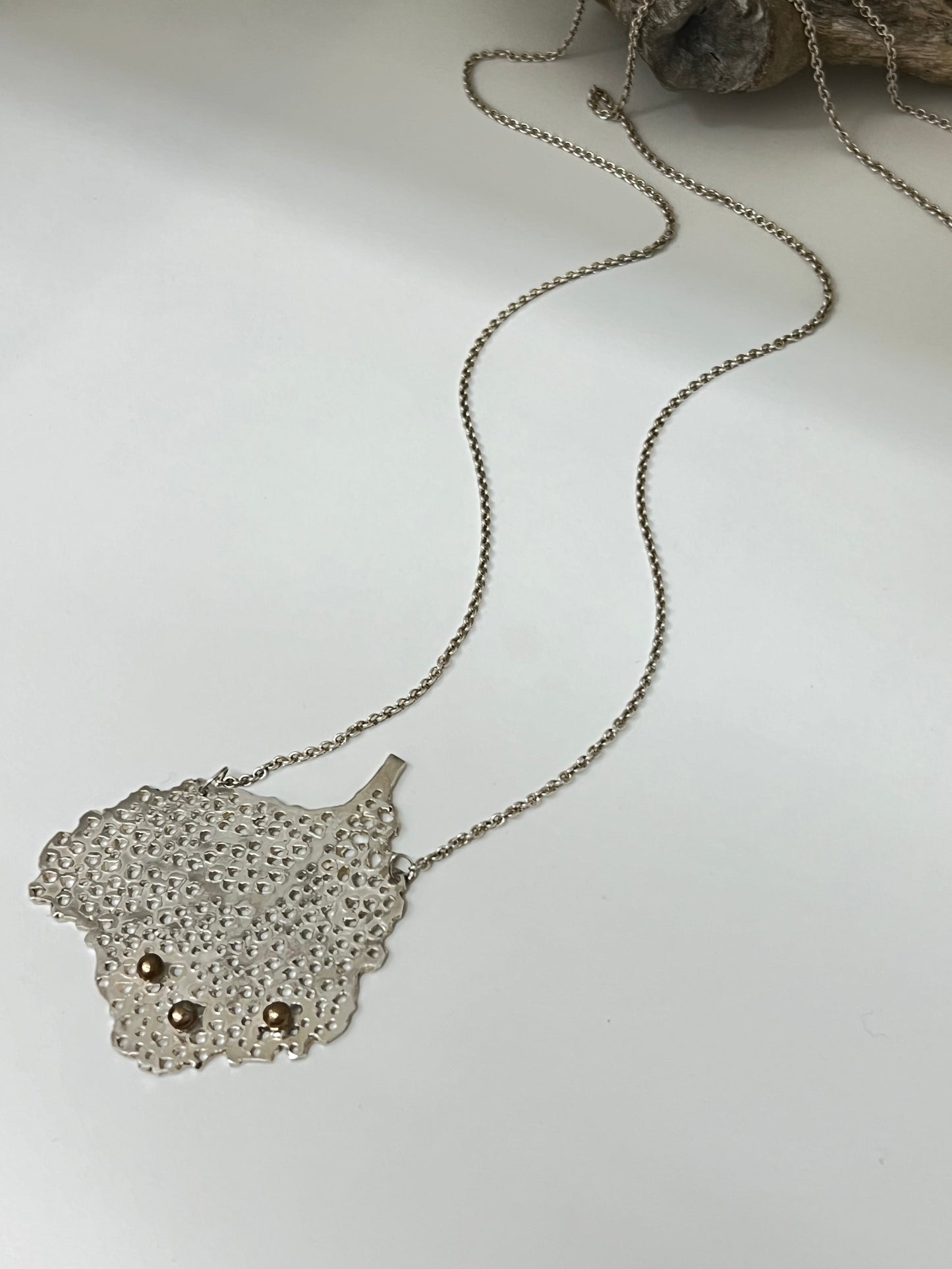 Collier Fleur de Mer Argent 925 Fait main à Montréal Nicole Gauvin p-281