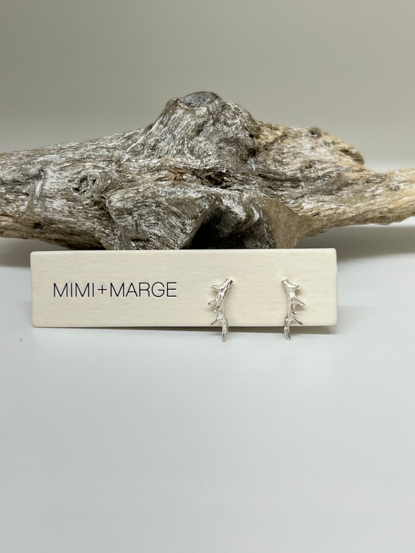 Boucles d'oreilles bois de cerf Argent 925 Fait main à Vancouver Mimi Marge