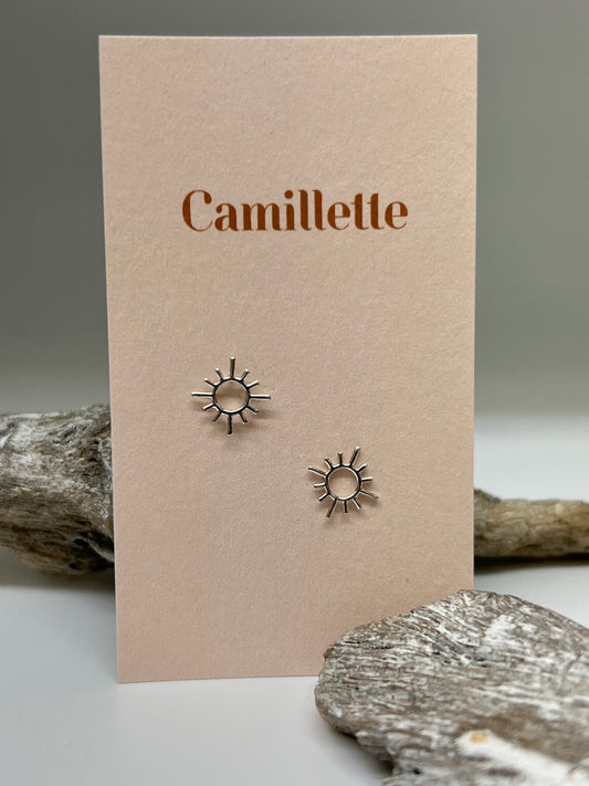 Boucles d'oreille Soleil en Argent 925 Fait main à Montréal Camillette sun earrings
