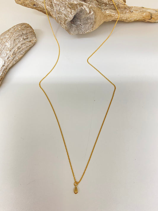 Collier Drop Necklace or 10 carats Fait à la main à Montréal collier Goutte &nbsp;Camillette Drop necklace